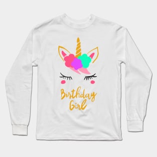 Birthday Girl Unicorn Long Sleeve T-Shirt